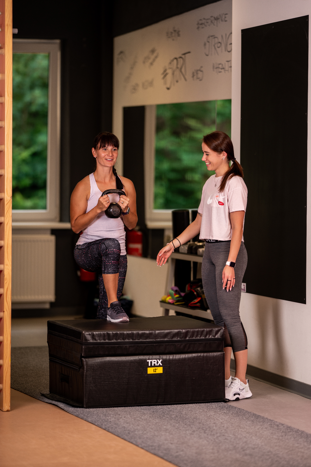 Michaela s klientkou v jejím fyzio-fitness centru